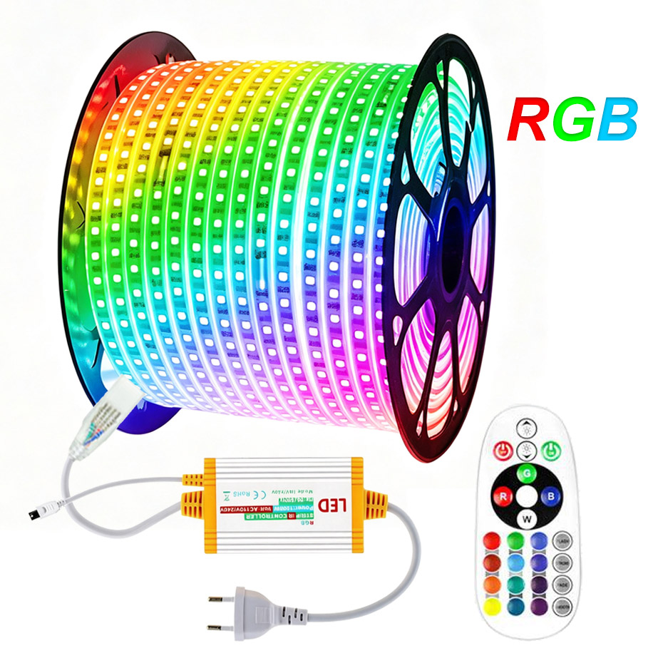 Taśma LED RGB 220V 5050 60LEDs – Outdoor Power Strip Weatherproof recenzja i cena